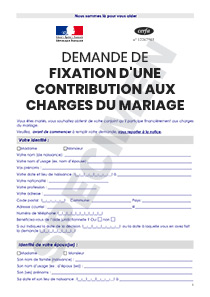 CERFA 11525-03 : Demande de fixation d'une contribution aux charges du mariage