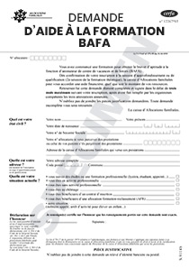 CERFA 11381-02 : Demande d'aide à la formation du BAFA