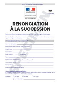 CERFA 14037-02 : Renonciation à la succession