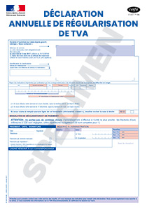 CERFA 11417-18 : Déclaration annuelle de régularisation de TVA (régime simplifié)