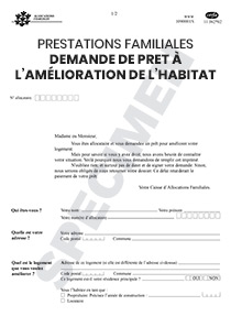 CERFA 11382-02 : Demande de prêt pour travaux d'amélioration de l'Habitat par la CAF