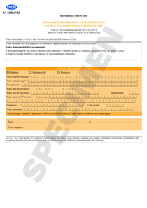 CERFA 10804-03 : Demande d'inscription à une formation pour la pratique de la chasse à l'arc