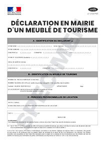 CERFA 14004-02 : Déclaration d'un meublé de tourisme en mairie