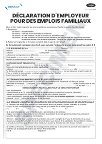 CERFA 11469-03 : Déclaration d'employeur pour des emplois familiaux