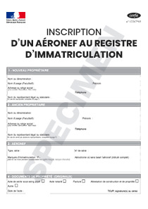 CERFA 10090-04 : Demande d'inscription d'un aéronef au registre des immatriculations