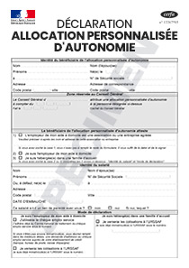 CERFA 10544-02 : Déclaration allocation personnalisée d'autonomie (APA)