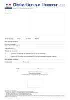 CERFA 11752-02 : Formulaire de déclaration sur l'honneur de résidence ( type )