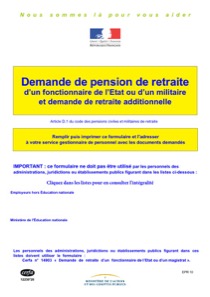 CERFA 12230-20 : Demande de pension de retraite d'un fonctionnaire (retraite additionnelle)