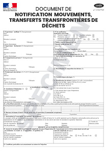 CERFA 14131-01 : Document de notification – Mouvements et Transferts transfrontières de déchets