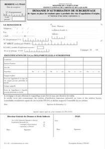CERFA 14575-03 : Demande d'autorisation pour du surgreffage de vignes pour une production d'appellation d'origine (AO)