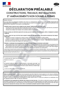 CERFA 13404-06 : Déclaration préalable Constructions, travaux, installations et aménagements non soumis à permis