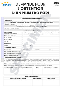 CERFA 13390-01 : Demande pour l'obtention d'un numéro EORI