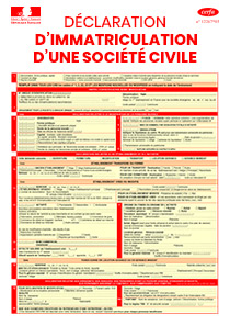 CERFA 13958-01 : Déclaration d'immatriculation d'une société civile - Formulaire M0