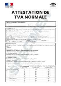 CERFA 13947-05 :  Attestation de TVA normale - Locaux habitation