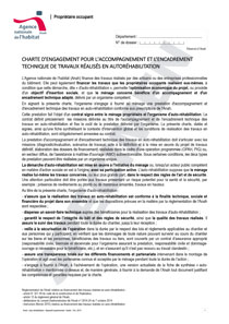 Charte d'engagement pour l'accompagnement et l'encadrement technique des travaux en auto-réhabilitation - ANAH