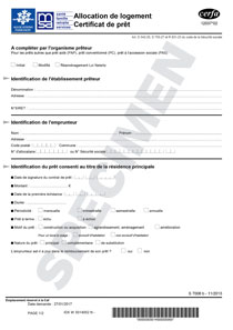 CERFA 12037-02 : Allocation de logement Certificat de prêt