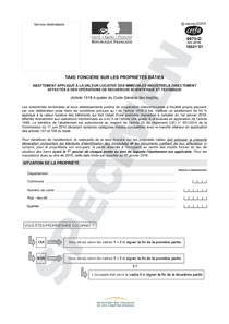 CERFA 15531-01 Taxe foncière sur les propriétés bâties abattement de la valeur locative