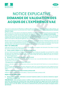 CERFA 12818-01 : Notice explicative de la demande de validation des acquis de l'expérience VAE