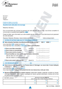 CERFA 12099-01 : Questionnaire allocation veuvage
