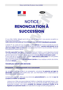 Notice renonciation succession