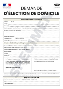CERFA 15548-01 Demande d'élection de domicile pour les personnes sans domicile stable ou SDF