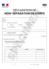 CERFA 11057-01 : Déclaration de non-séparation de corps
