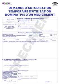 CERFA 10058-03 : Demande d'autorisation temporaire d'utilisation nominative d'un médicament