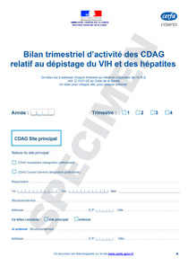 CERFA 11599-03 : Bilan trimestriel d'activité des CDAG relatif au dépistage du VIH et des hépatites