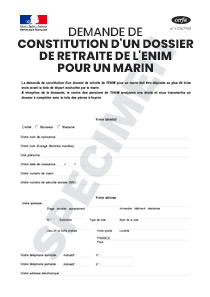 CERFA 12754-01 : Demande de constitution d'un dossier de retraite de l'ENIM pour un marin