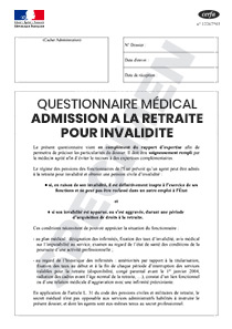 CERFA 14356-02 : Formulaire médical pour une admission à la retraite pour invalidité