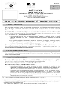CERFA 51213 : Taxe d'habitation —  Notice explicative pour remplir la déclaration 1205 GD-SD