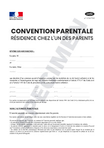 Convention parentale pour la résidence chez l'un des parents