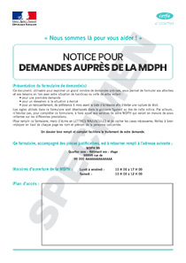 CERFA 51299-01 : Notice explicative demande auprès de la MDPH