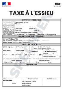 CERFA 11394-04 ou 847A : Taxe spéciale sur certains véhicules routiers TVR1 (taxe à l'essieu)