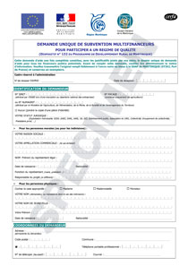 CERFA 13602-02 : Demande unique de subvention multifinanceurs pour participer à un régime de qualité (Martinique)