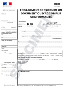 CERFA 10983-01 : Engagement de produire un document ou d'accomplir une formalité (D48)