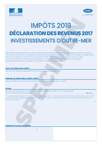 CERFA 14220-08 : Déclaration des revenus 2017 pour les investissements d'Outre-Mer - Impôt 2018