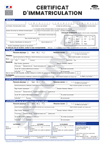 Changement d'immatriculation - Demande de Certificat d'immatriculation