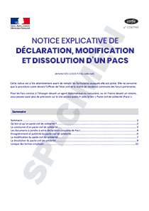 CERFA 52176-02 : Notice pour remplir le formulaire de dissolution d'un PACS