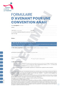 Formulaire d'avenant pour une convention ANAH